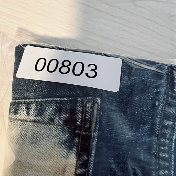 American Eagle Mens Blue Jeans Original Boot 36x32 Grunge Bleach Art - Picture 14 of 14